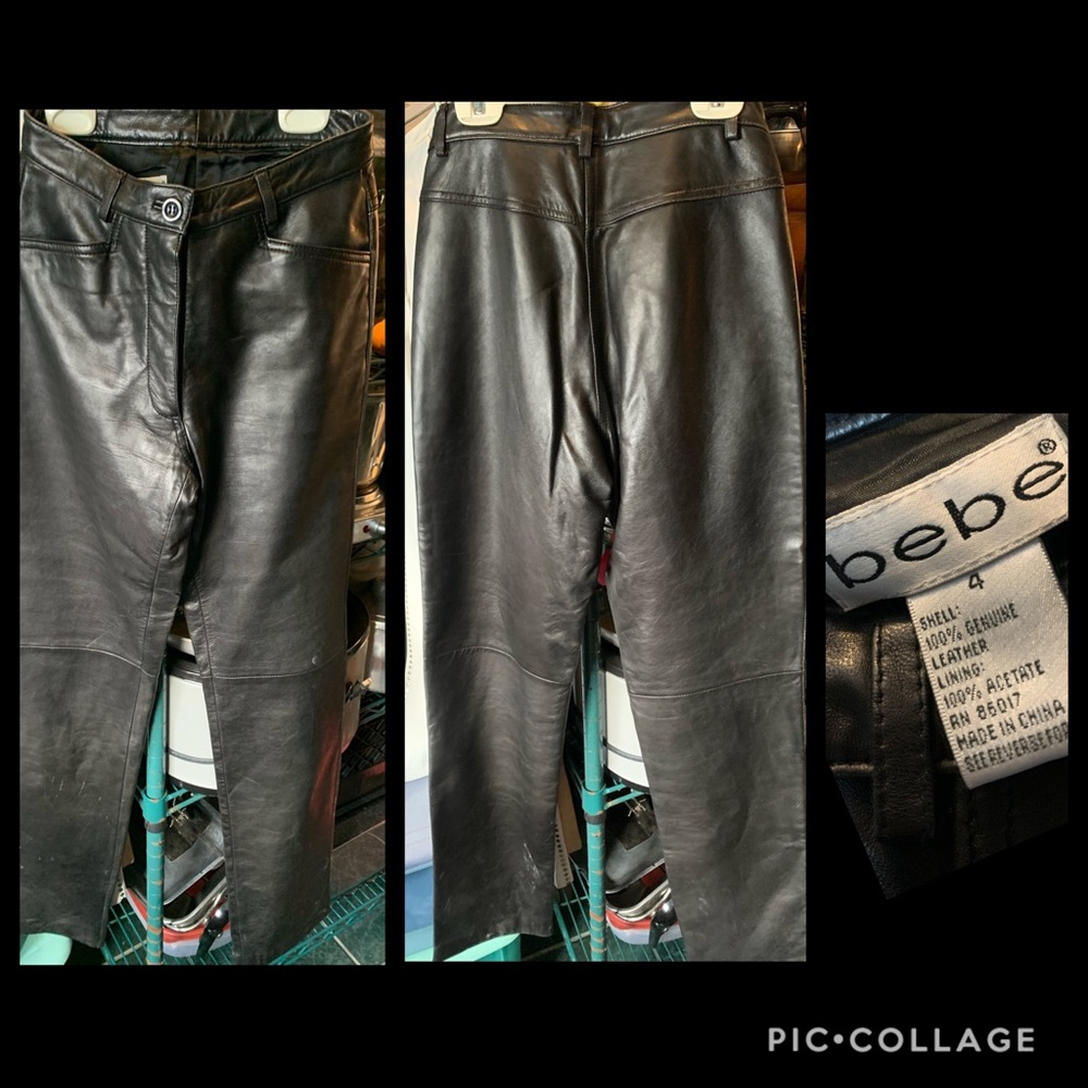 Bebe Black Leather Pants